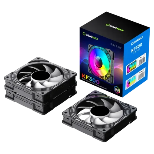 Ventilator PC Gamemax KF300, 120 mm, Negru