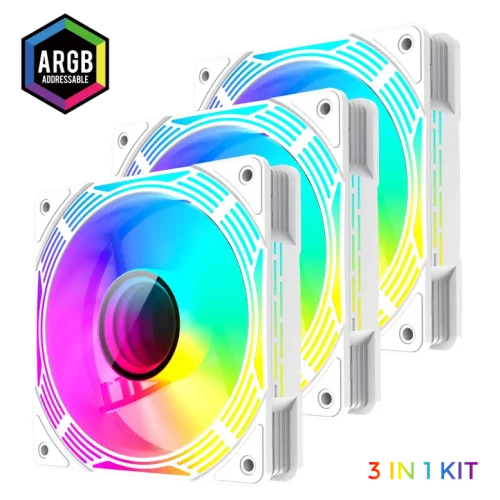 Вентилятор для ПК Gamemax KF300 3x Kit, 120 мм, Белый