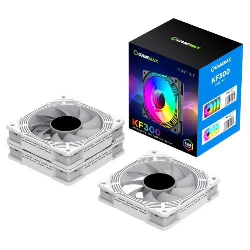 Вентилятор для ПК Gamemax KF300 3x Kit, 120 мм, Белый