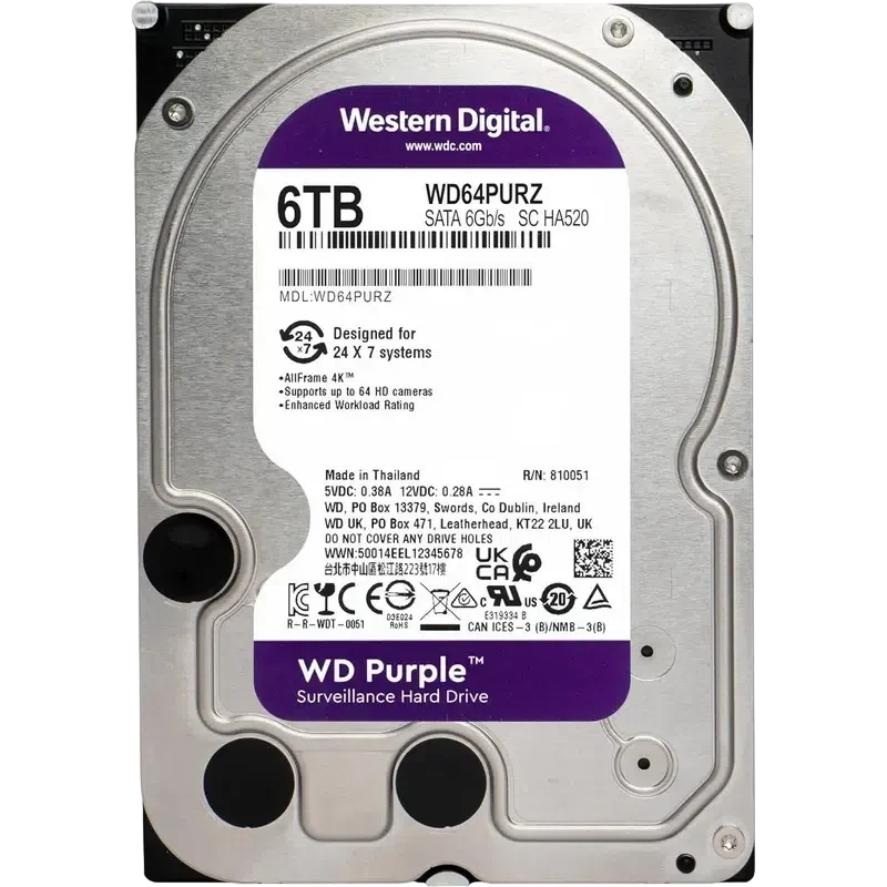 Жесткий диск Western Digital WD Purple, 6 TБ, Purple 2