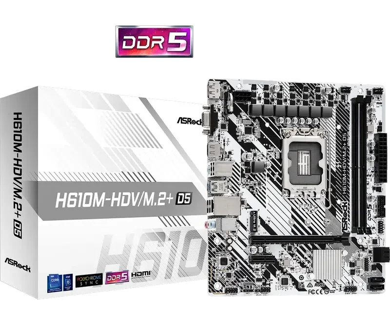 Placă de bază ASRock H610M-HDV/M.2+ D5 LGA1700 Micro-ATX 5