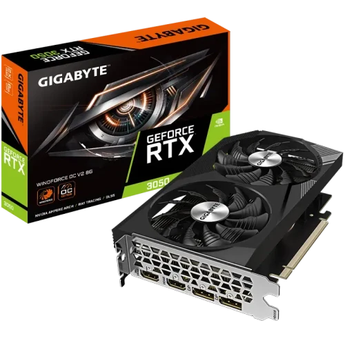 Видеокарта Gigabyte GV-N3050WF2OCV2-8GD, 8GB GDDR6 128бит (GV-N3050WF2OCV2-8GD)