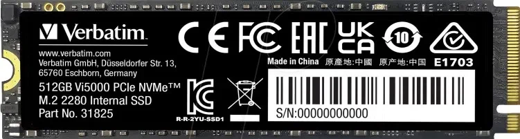 Накопитель SSD Verbatim Vi5000, 1 ТБ, Black 3