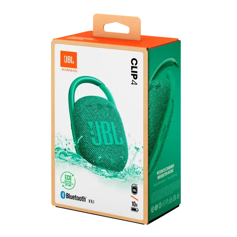 Портативная колонка JBL Clip 4 ECO, Зелёный 5