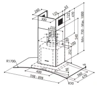 Hotă Faber RAY SRM LED X/V A60 (325.0557.523), Silver 3