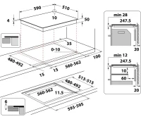 Plită incorporabilă cu inducție Whirlpool WS QS460 NE, Negru 4