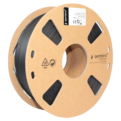 Нить для 3D печати Gembird 3DP-PLA1.75-01-BK, 1.75 мм, 1 кг, Black
