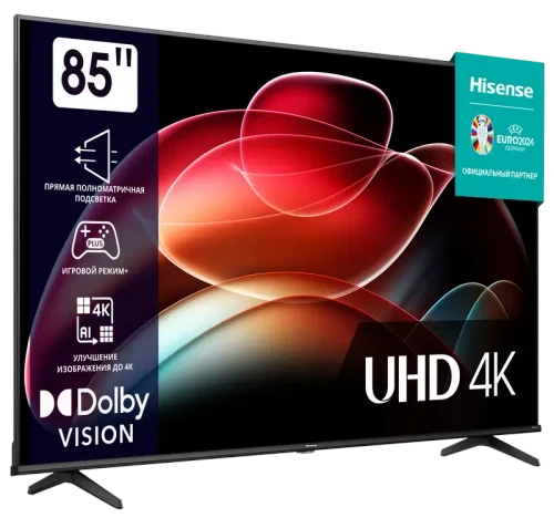 85" LED SMART TV Hisense 85A6K, 3840x2160 4K UHD, VIDAA U6.0, Negru