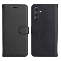 Flip case Smooth/plain leather for Samsung A05S Black 2