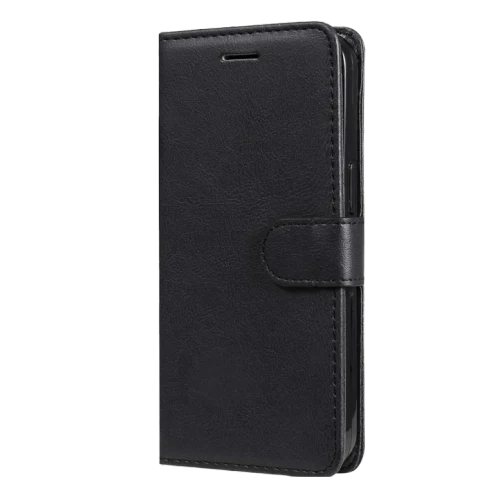 Flip case Smooth/plain leather for Samsung A Series Black