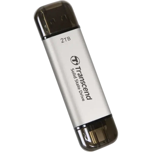 Внешний портативный SSD накопитель Transcend ESD310S, 2 ТБ, Серебристый