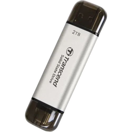 Внешний портативный SSD накопитель Transcend ESD310S, 2 ТБ, Серебристый