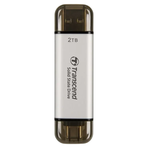 Внешний портативный SSD накопитель Transcend ESD310S, 2 ТБ, Серебристый