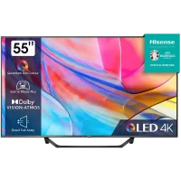 55" QLED SMART Телевизор Hisense 55A7KQ, 3840x2160 4K UHD, VIDAA U6.0, Серый