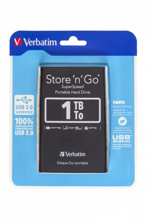Внешний жесткий диск Verbatim Store 'n' Go G1, 1 ТБ, Black