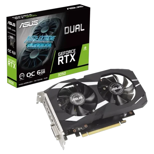 Видеокарта ASUS Dual GeForce RTX 3050 OC, Black