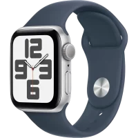 Apple Watch SE 2 (2022) 44mm Silver Aluminum Case with Blue Sport Band L 2