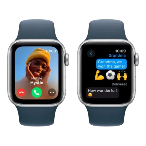 Apple Watch SE 2 (2022) 44mm Silver Aluminum Case with Blue Sport Band L