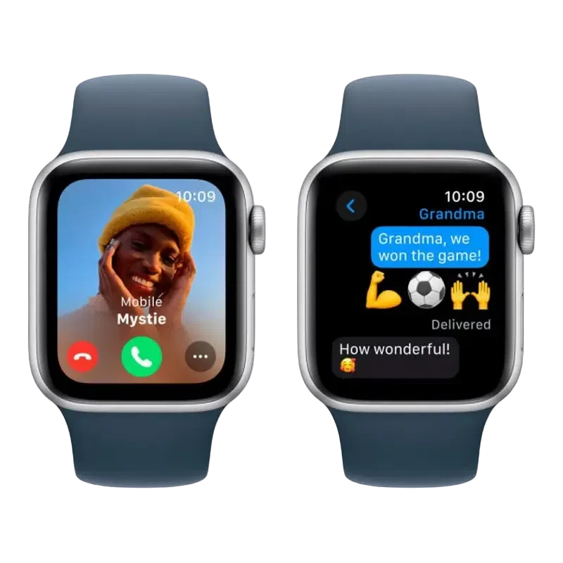 Apple Watch SE 2 (2022) 44mm Silver Aluminum Case with Blue Sport Band L 3