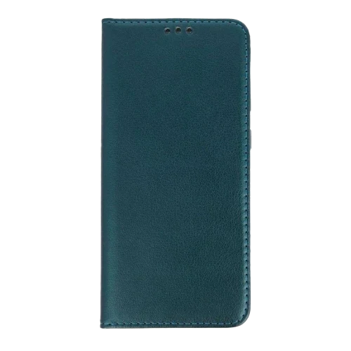 Flip case Smooth/plain leather for Xiaomi Redmi Note Dark Green