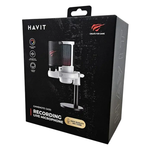Игровой Микрофон Havit GK50, Проводной, Белый