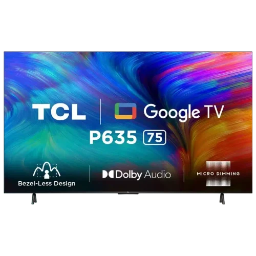75" LED SMART Телевизор TCL 75P635, 3840x2160 4K UHD, Android TV, Чёрный