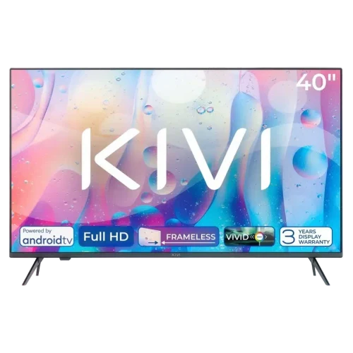 40" LED SMART Телевизор KIVI 40F760QB, 1920x1080 FHD, Android TV, Чёрный