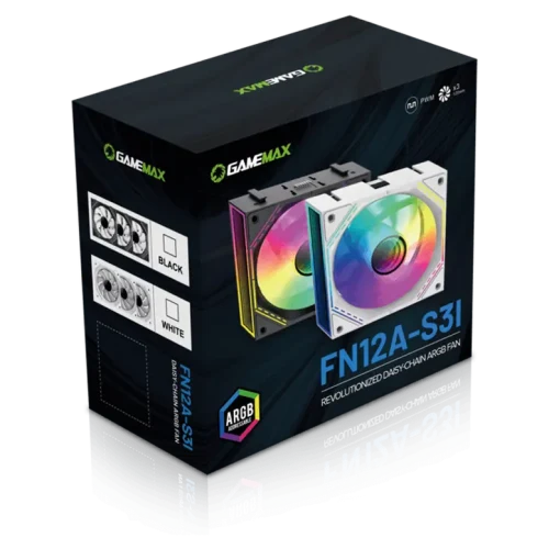 Ventilator PC Gamemax FN12A-S3I, 120 mm, Negru