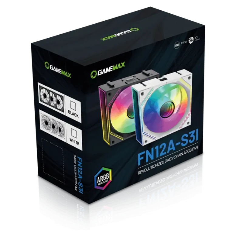 Ventilator PC Gamemax FN12A-S3I, 120 mm, Negru 12