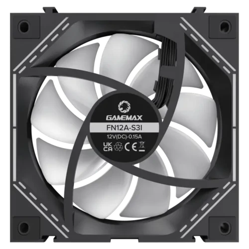 Ventilator PC Gamemax FN12A-S3I, 120 mm, Negru