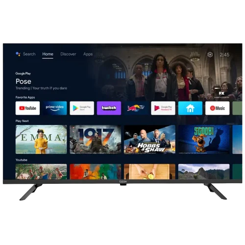 43" LED SMART Телевизор OZON H43S7000R, 1920x1080 FHD, Android TV, Чёрный