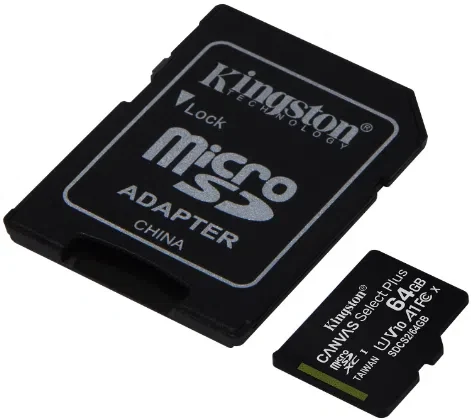 Карта памяти Kingston microSD 64Gb Class10 A1 UHS-I + SD Adapter (SDCS2/64GB) 2