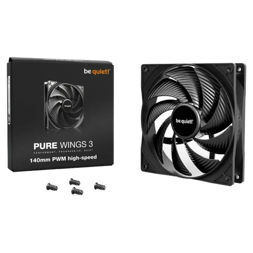 Ventilator PC be quiet! Pure Wings 3 PWM High-speed, 140 mm, Negru