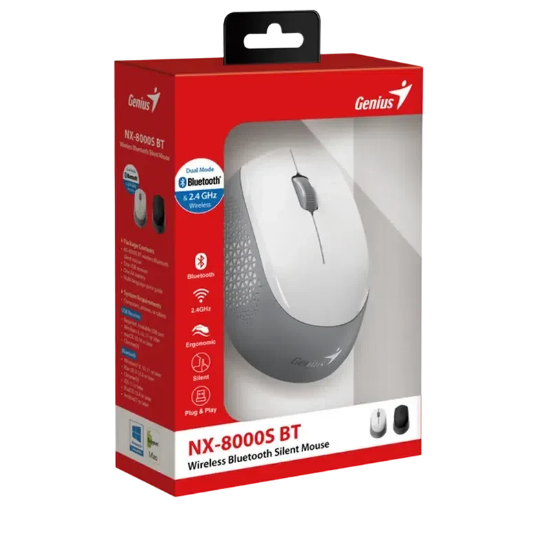 Беcпроводная мышь Genius NX-8000S BT, White 5