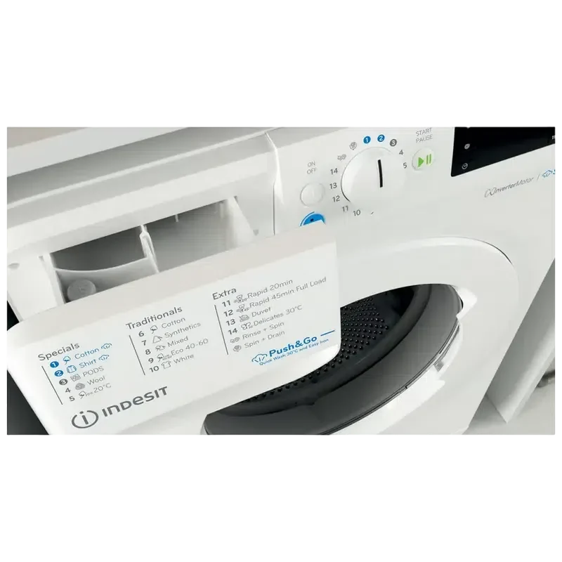 Стиральная машина Indesit BWE 81295X WV, 8кг, Белый 3