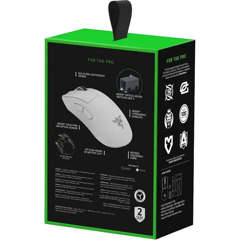 Беcпроводная мышь Razer DeathAdder V3 Pro, White 9