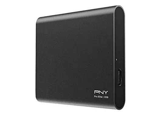 M.2 External SSD 500GB  PNY ELITE Pro, USB 3.1 Gen 2, USB-C,  Includes USB-C to A / USB-C to C cables, Sequential Read/Write: up to 880/900 MB/s, Windows®, Mac, PS4 and Xbox One compatible, Light, Portable, Durable, Ultra-compact aluminum housing