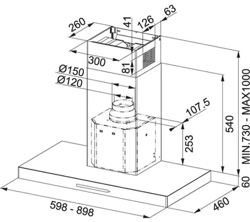 Hotă Franke 325.0653.923 FCR 625 TC BK/XS NG, Silver 2