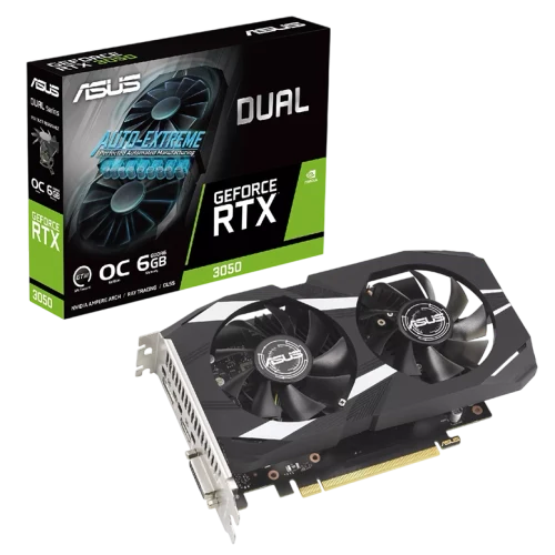 Видеокарта ASUS Dual GeForce RTX 3050 OC Edition, Black