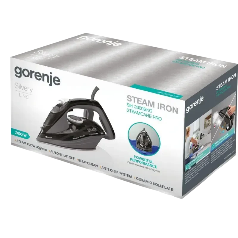 Fier de călcat Gorenje SIH2600BKG, Negru | Gri 5