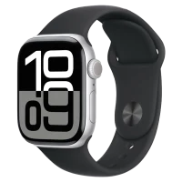 Apple Watch 10 Aluminum GPS Silver Sport Band Black 42 mm