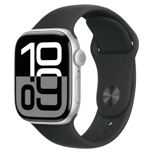 Apple Watch 10 Aluminum GPS Silver Sport Band Black 42 mm