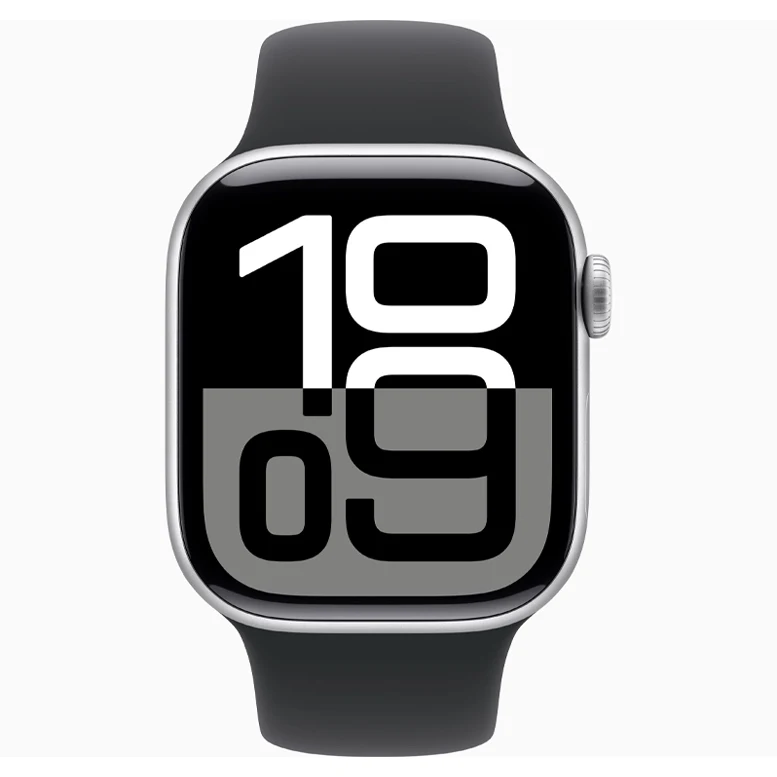 Apple Watch 10 Aluminum GPS Silver Sport Band Black 46 mm 2