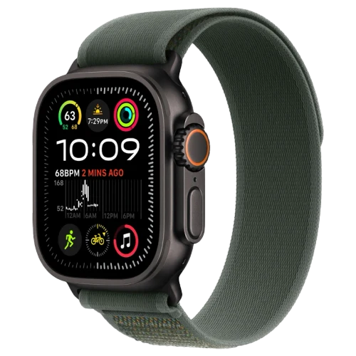 Apple Watch Ultra 2 Black Trail Loop Green