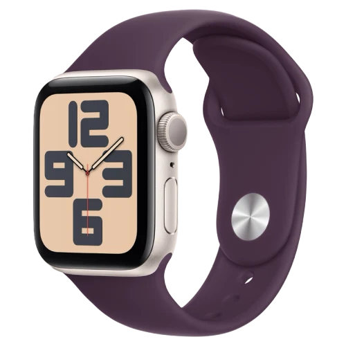 Apple Watch SE 2024 Starlight GPS Sport Band Plum 44 mm