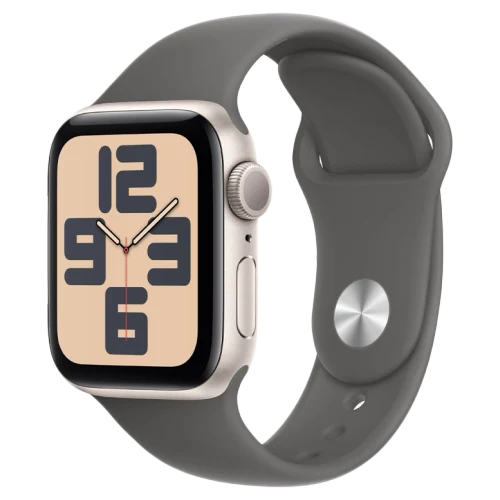 Apple Watch SE 2024 Starlight GPS Sport Band Stone Gray 44 mm