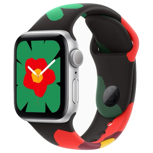 Apple Watch SE 2024 Silver GPS Sport Band Unity Bloom 40 mm