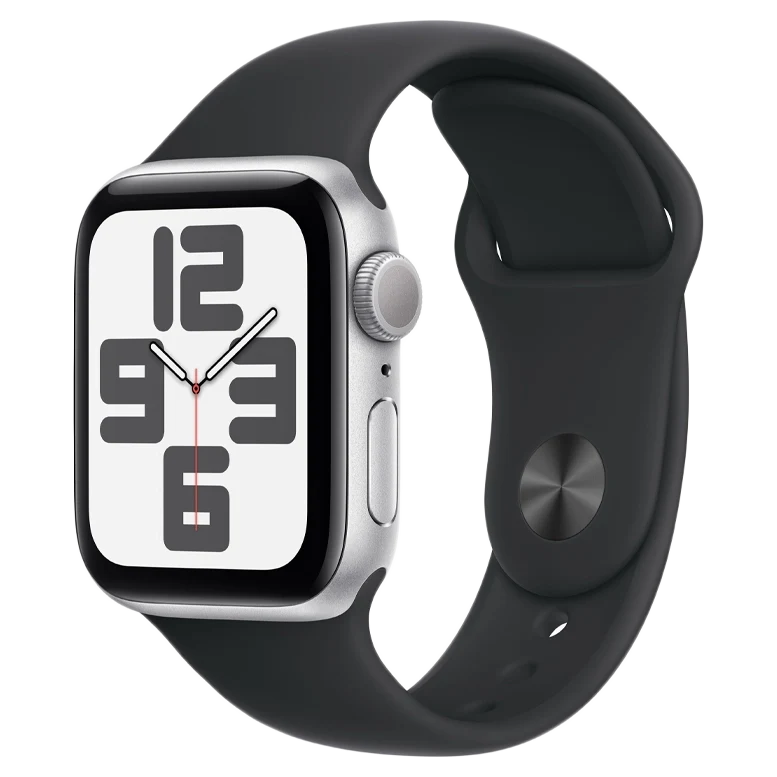 Apple Watch SE 2024 Silver GPS Sport Band Black 40 mm 2