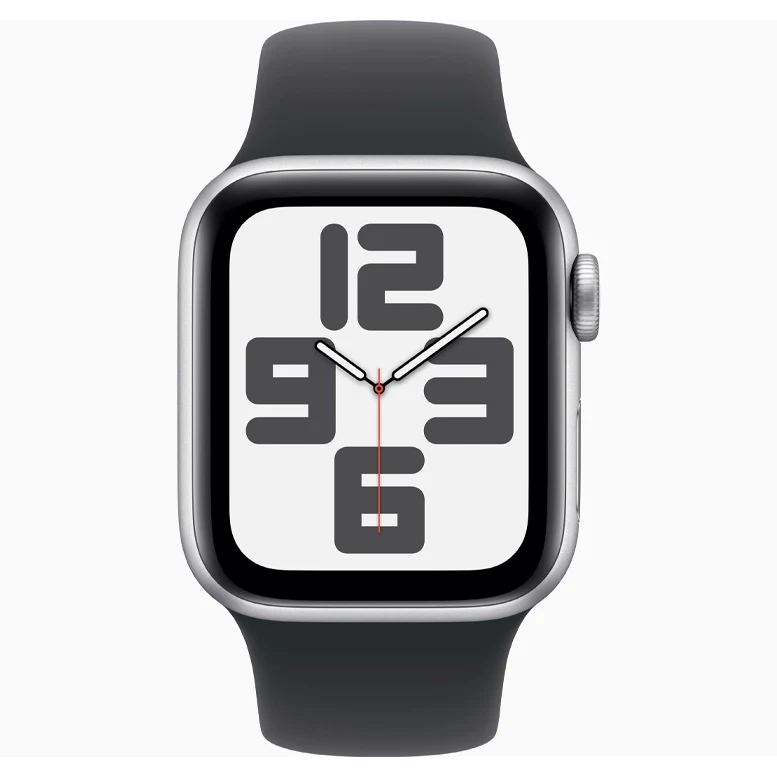 Apple Watch SE 2024 Silver GPS Sport Band Black 40 mm 6