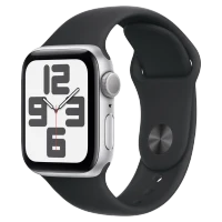 Apple Watch SE 2024 Silver GPS Sport Band Black 40 mm